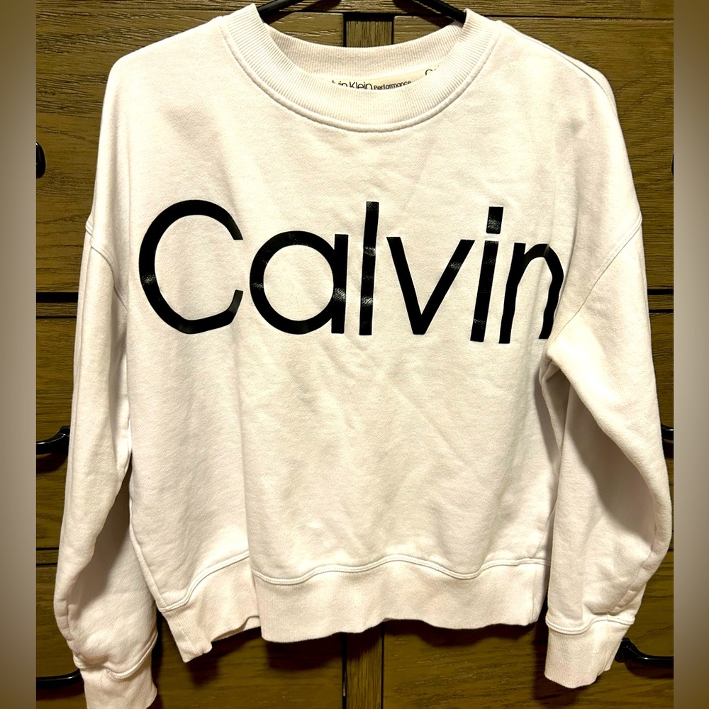 White dropped Calvin Klein sweater - S. Would also fit a M.
